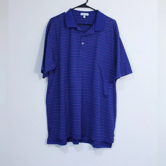 Peter Millar Blue Striped Polo - Classic Style in X Large, 100% Cotton - Picture 1 of 6